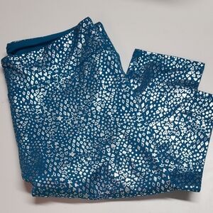 Blue and Silver Patterned Leggings